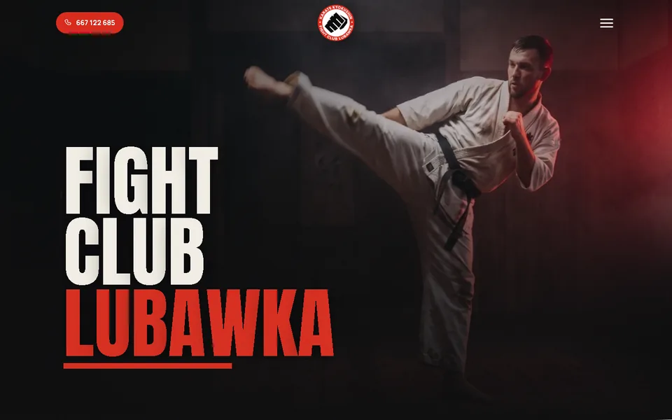 Strona Fight Club Lubawka na komputerze